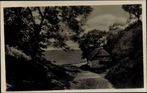 Ak Ostseebad Göhren auf Rügen, Blick durch die Schlucht