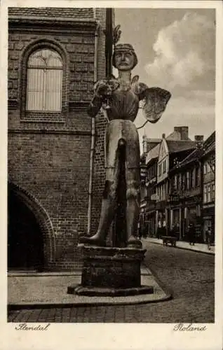 Ak Stendal in der Altmark, Rolandstatue