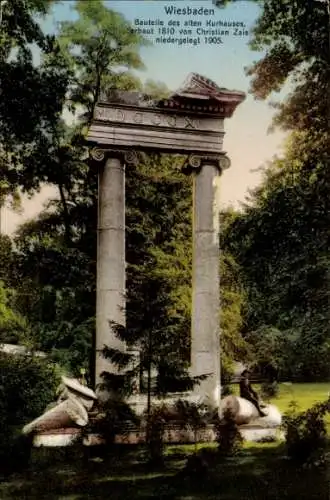 Ak Wiesbaden in Hessen, Bauteile des alten Kurhauses, Säulen