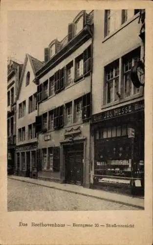 Ak Bonn, Beethovenhaus, Bonngasse 20, Geschäft Jos. Hesse