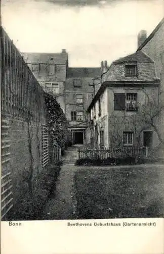 Ak Bonn am Rhein, Beethovens Geburtshaus, Gartenansicht