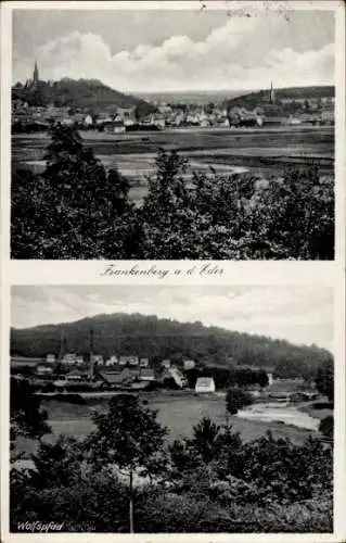 Ak Frankenberg an der Eder Hessen, Gesamtansicht, Wolfspfad