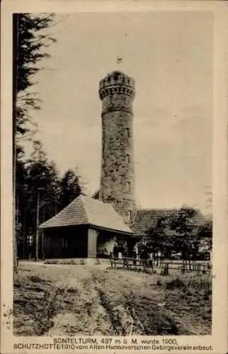 Ak Bad Münder am Deister, Süntelturm, Schutzhütte