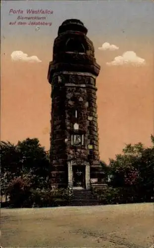 Ak Porta Westfalica in Nordrhein Westfalen, Bismarckturm auf dem Jakobsweg