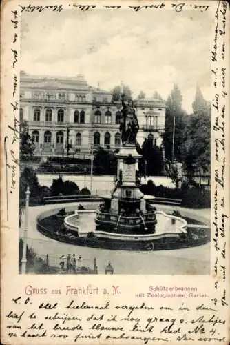 Ak Frankfurt am Main, Schützenbrunnen, Zoologischer Garten