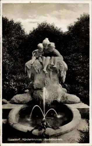 Ak Düsseldorf am Rhein, Märchenbrunnen