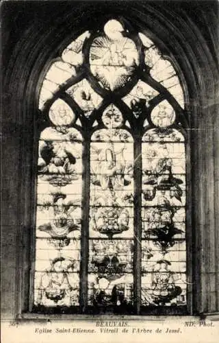 Ak Beauvais Oise, Église St. Etienne