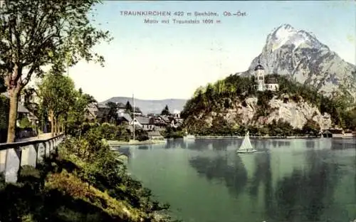 Ak Traunkirchen am Traunsee Oberösterreich, Motiv mit Traunstein