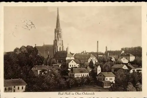 Ak Bad Hall Oberösterreich, Teilansicht, Kirche