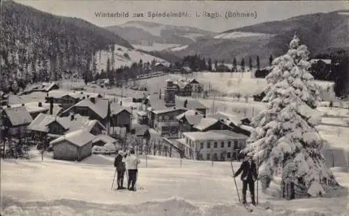 Ak Spindleruv Mlýn Spindlermühle Spindelmühle Riesengebirge Region Königgrätz, Winterlandschaft