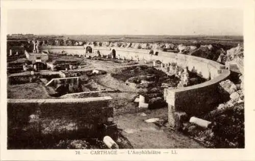 Ak Carthage Karthago Tunesien, Ruinen, Antikes Amphitheater,  Historische Struktur