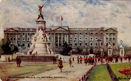 Künstler Ak London City, Buckingham Palace and Victoria Memorial