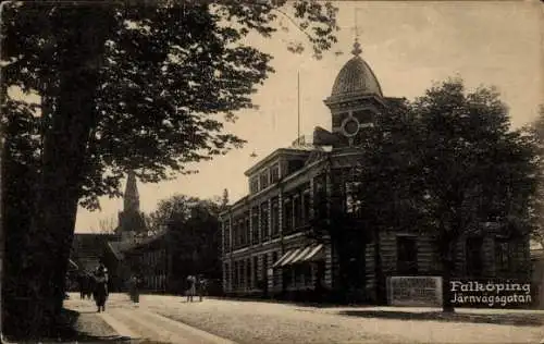 Ak Falköping Schweden, Järnvägsgatan