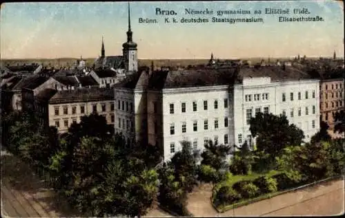 Ak Brno Brünn Südmähren, K. k. deutsches Staatsgymnasium, Elisabethstraße