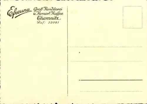 Ak Chemnitz in Sachsen, Konditorei Efreuna, Musikpodium mit Mosaikbild und Treppenaufgang