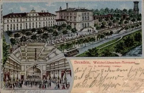 Seiden Litho Dresden Altstadt, Waldschlösschen Terrasse