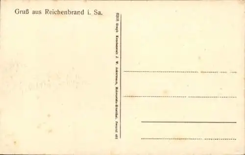 Ak Reichenbrand Chemnitz in Sachsen, Gasthof, Kirche, Materialwarenhandlung