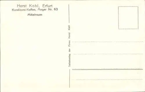 Ak Erfurt in Thüringen, Konditorei-Cafe, Anger 63, Mittelraum