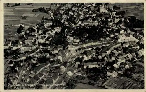 Ak Zwönitz im Erzgebirge, Fliegeraufnahme vom Ort, 1935