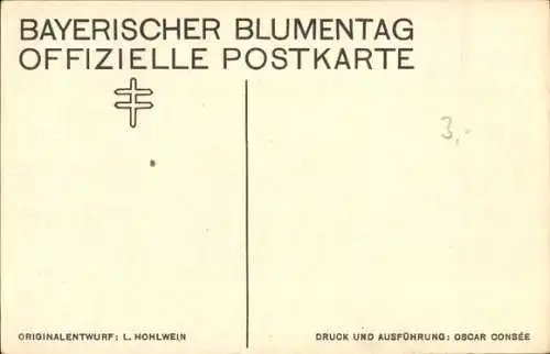 Ganzsachen Künstler Ak Hohlwein, Ludwig, Mann im Frack mit Zylinder, Bayrischer Blumentag