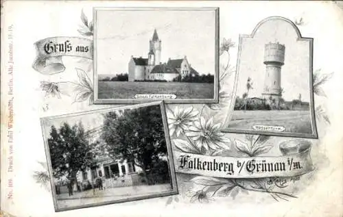 Ak Berlin Treptow Bohnsdorf Falkenberg, Schloss Falkenberg, Wasserturm