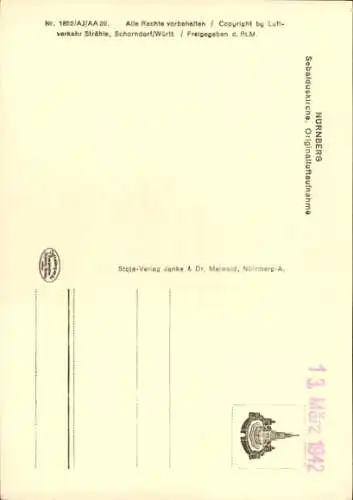 Ak Nürnberg,  Fliegeraufnahme, Sebalduskirche