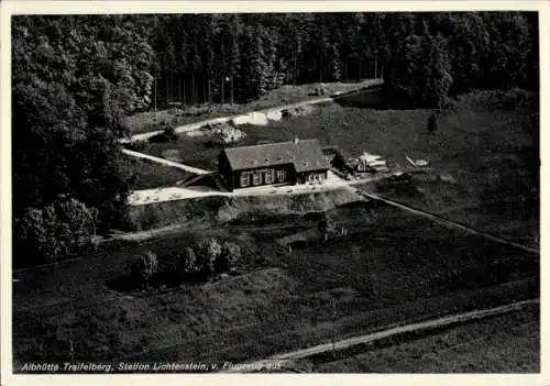 Ak Traifelberg Honau Lichtenstein in Baden Württemberg, Fliegeraufnahme, Station Lichtenstein