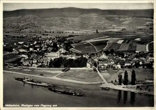 Ak Hattenheim Eltville am Rhein Hessen, Fliegeraufnahme