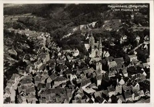 Ak Heppenheim an der Bergstraße, Fliegeraufnahme