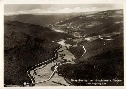 Ak Hirschhorn am Neckar Hessen, Blick in das Finkenbachtal, Fliegeraufnahme