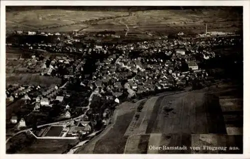 Ak Ober Ramstadt im Odenwald Hessen, Fliegeraufnahme