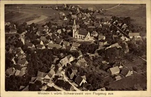 Ak Fluorn Winzeln im Schwarzwald Württemberg, Fliegeraufnahme