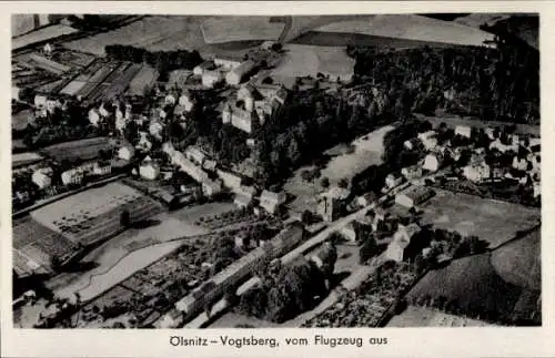 Ak Vogtsberg Oelsnitz Vogtland, Fliegeraufnahme