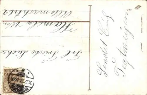 Präge Ak Glückwunsch Neujahr, Eisenbahn