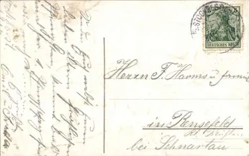 Ak Glückwunsch Pfingsten, Liebespaar, Automobil