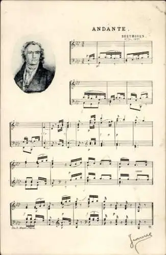 Ak Komponist Ludwig van Beethoven, Andante