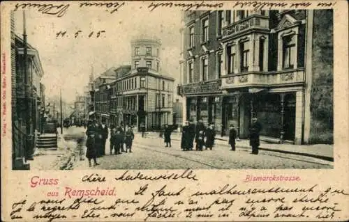 Ak Remscheid im Bergischen Land, Bismarckstraße, Geschäfte