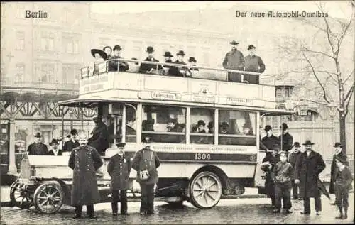 Ak Berlin, neuer Automobil Omnibus