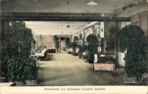 Ak Saalfeld an der Saale Thüringen, Lazarett, Wandelhalle und Speisesaal