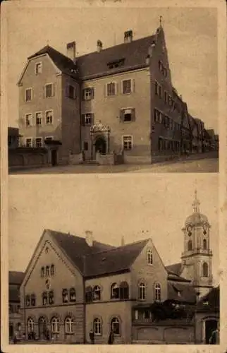 Ak Scheinfeld Mittelfranken, Bezirksamt, Rathaus, Pfarrkirche, Marktplatz