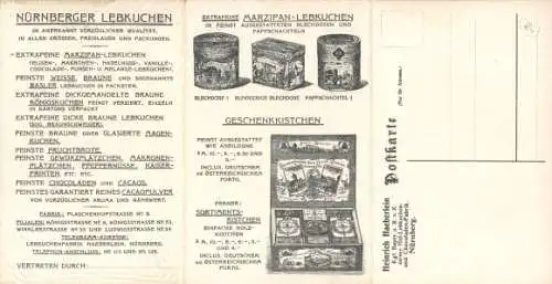 Klapp Ak  Nürnberg, Heinrich Haeberlein, Hof-Lebkuchen- und Chokoladen-Fabrik, Nürnberger Lebkuchen