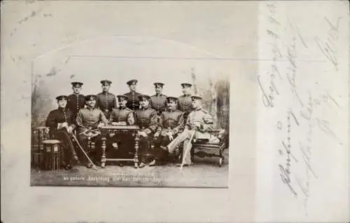 Ak Deutsche Soldaten in Uniformen, Gruppenfoto, Kaiserzeit