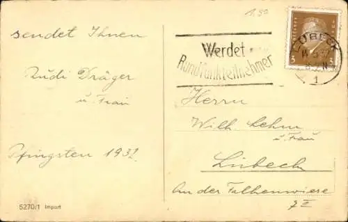 Ak Glückwunsch Pfingsten, Maikäfer