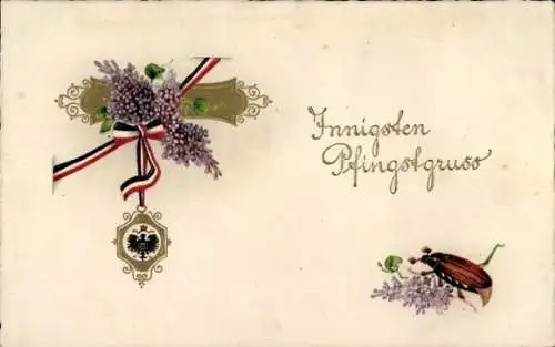 Ak Glückwunsch Pfingsten, Maikäfer