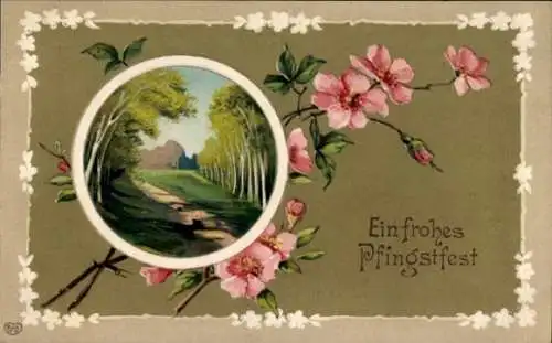 Frohe Pfingsten, Landschaftsmoitiv, blühende Rosen