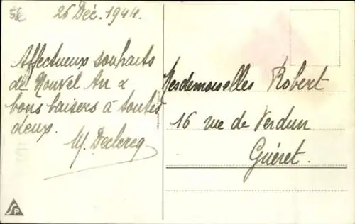 Ak Fröhliches Neujahr, Wanduhr, zwei Katzen