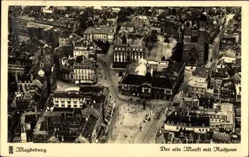 Ak Magdeburg an der Elbe, alter Markt mit Rathaus