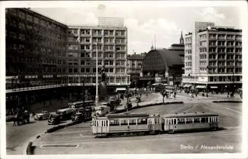 Ak Berlin Mitte, Alexanderplatz, Straßenbahn, Bahnhof