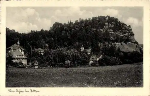 Ak Oybin in der Oberlausitz, Blick zum Berg