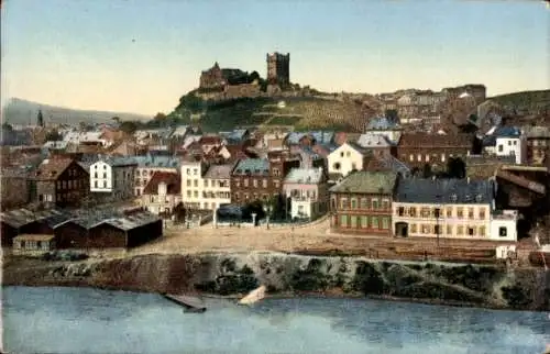 Ak Bingen am Rhein, Bingen mit Burg Klopp